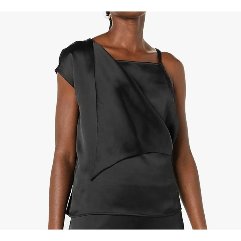 Making the Cut Satin Asymmetric Blouse Size 5X New Jeanette's Winning Look